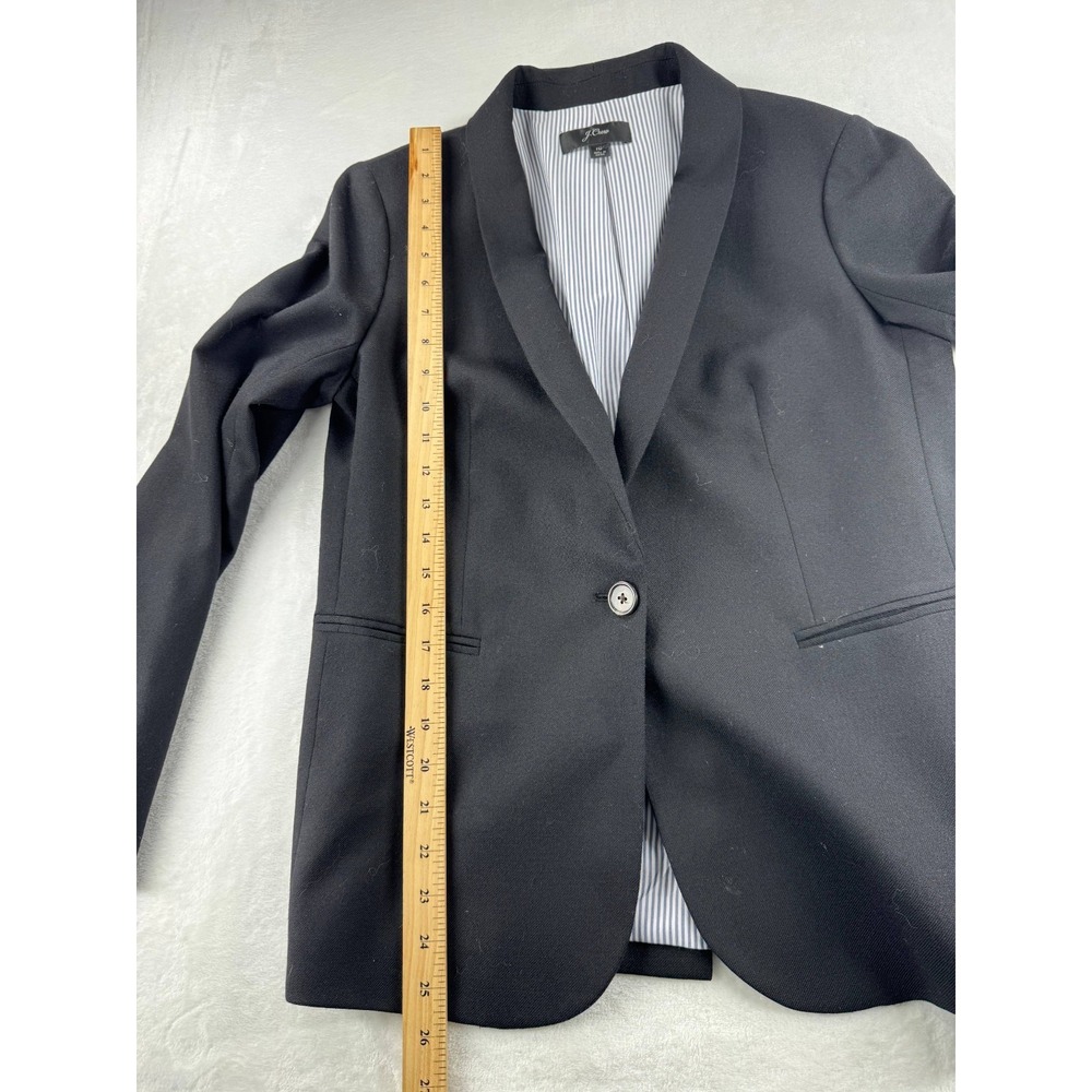J.Crew Italian Stretch Wool Parke Blazer Women's 10 Black Single-Button Classic - Picture 6 of 11